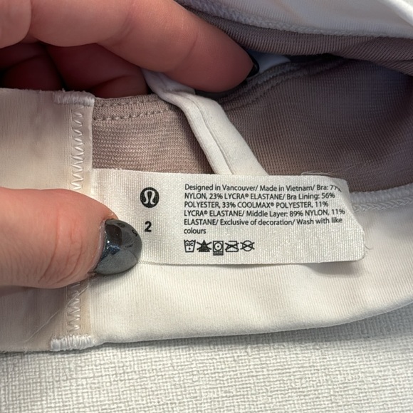 2. Lululemon Energy Bra Adjustable *Medium Support, B–D Cups White - Picture 2 of 4